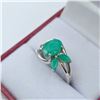 Image 5 : Sterling Silver Natural Emerald (1.2ct) Ring, Size 5.75, W/A $460.00. Emerald is the birthstone for 