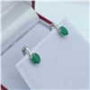 Image 2 : Sterling Silver Natural Emeralds (2.15ct) Earrings, W/A $555.00. Emerald is the birthstone for May.