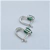 Image 4 : Sterling Silver Natural Emeralds (2.15ct) Earrings, W/A $555.00. Emerald is the birthstone for May.