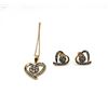 Image 2 : Sterling Silver Rose Plated CZ (1.5ct) Heart Shape Earrings and Necklace, W/A $780.00.