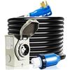 Image 1 : 50 Amp Generator Cord and Power Inlet Box, 25FT Generator Cords 50 Amp,125V/250V Generator Power Cor