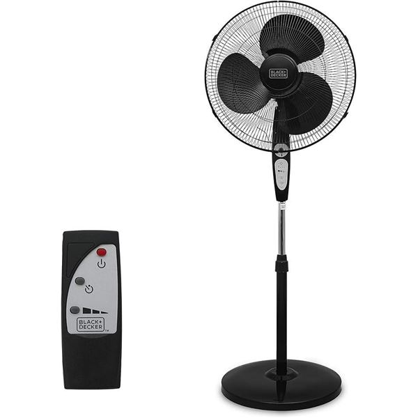 BLACK+DECKER 18-Inch Stand Fan with Pedestal Base, Height Adjustable Pedestal Fan with Remote and To