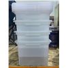 Image 1 : Lot of 4 Clear Storage Totes with Lids