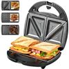 Image 1 : FOHERE 3-in-1 Sandwich Maker, Waffle Maker, Sandwich Grill, Portable Electric Panini Press with Remo
