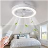 Image 1 : POWROL Ceiling Fan with Lights Low Profile Flush Mount Ceiling Fans with Remote Control 6 Wind Speed