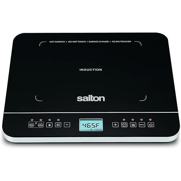 Salton Portable Induction Cooktop with Temperature Probe and 10 Temperature Settings (ID1880)