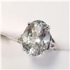 Image 3 : 10K White Gold Aquamarine(3.2ct) Ring (~Size 5.5) (~weight 3.55g), Made in Canada, Appraised Retail 