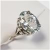Image 4 : 10K White Gold Aquamarine(3.2ct) Ring (~Size 5.5) (~weight 3.55g), Made in Canada, Appraised Retail 