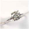 Image 2 : 14K White Gold Diamond (1.3Ct,I1,Yellowish Green) Ring (~Size 6.5)(~weight 2.45g), Made in Canada, A