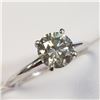 Image 4 : 14K White Gold Diamond (1.3Ct,I1,Yellowish Green) Ring (~Size 6.5)(~weight 2.45g), Made in Canada, A