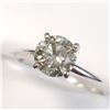 Image 5 : 14K White Gold Diamond (1.3Ct,I1,Yellowish Green) Ring (~Size 6.5)(~weight 2.45g), Made in Canada, A