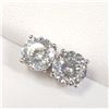 Image 2 : 14K White Gold Moissanite(2.4ct) Earrings (~weight 1.34g), Made in Canada, Appraised Retail $2000