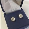 Image 3 : 14K White Gold Moissanite(2.4ct) Earrings (~weight 1.34g), Made in Canada, Appraised Retail $2000