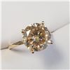 Image 2 : 10K Yellow Gold Moissanite(3ct) Yellow Orange Color Ring (~Size 6)(~weight 2.31g), Made in Canada, A