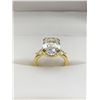 Image 1 : Ladies Oval Cut 1.3 Carat Solitaire 14K GP .999 Silver Engagement Ring NEW size 7