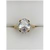Image 2 : Ladies Oval Cut 1.3 Carat Solitaire 14K GP .999 Silver Engagement Ring NEW size 7