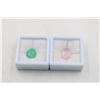 Image 1 : #43-NATURAL CHRYSOPRASE 7.75CT& ROSE QUARTZ 12.30C