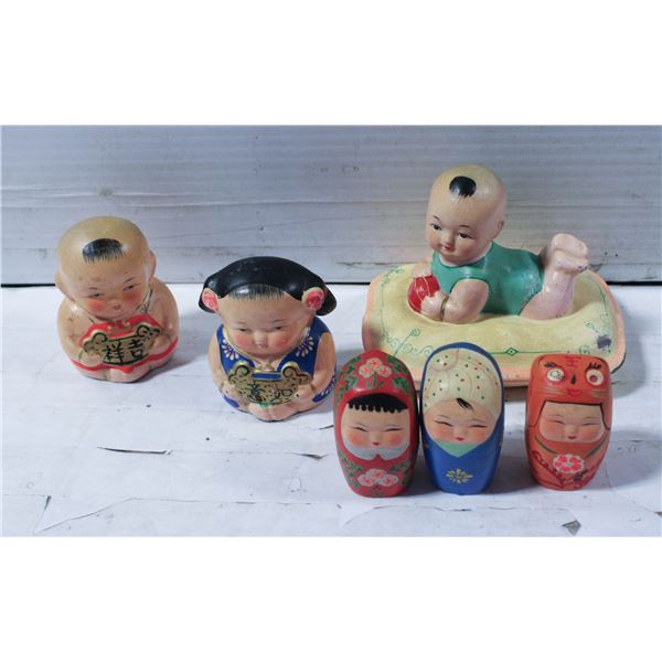 VINTAGE CHINESE CLAY FIGURINES