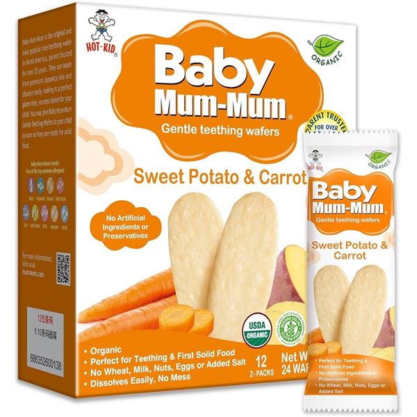 NEW 6 X 50G BABY MUM-MUM SWEET POTATO & CARROT
