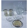 Image 1 : BOHEMIA CRYSTAL DECANTER AND PAINTED GLASS SET