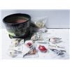 Image 1 : CERAMIC POT WITH FANCY ROCKS & BIRDS - ESTATE