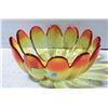 Image 1 : ORANGE YELLOW VINTAGE GLASS BOWL 11" DIA