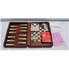 Image 1 : TRAVEL BACKGAMMON GAME LEATHER CASE