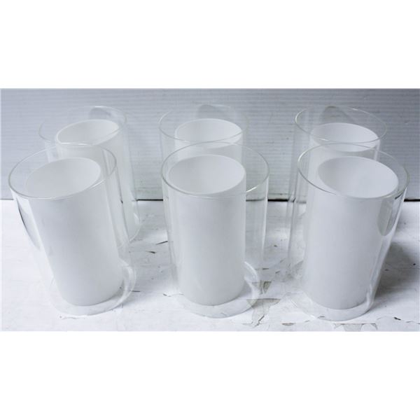 SIX 6"X4" & SIX 5.5"X3" GLASS CYLINDARS