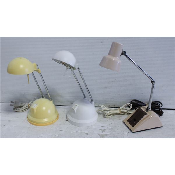 3 SMALL DESK LAMPS