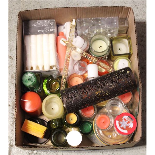OVER 70 CANDLES & HOLDERS - NEW & USED
