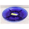Image 1 : FRANCE COBALT BLUE DIVIDED RELISH PLATE