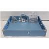 Image 1 : SELECTION OF CRYSTAL ORNAMENTS, COVERED CASKET