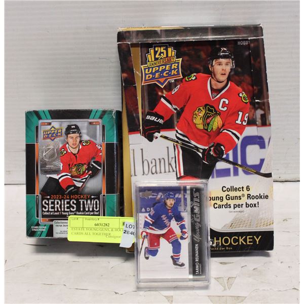 ESTATE YOUNG GUNS, & HOCKEY CARDS ALL TOGETHER