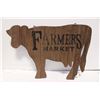 Image 1 : LARGE COW FARMERS MARKET WOOD SIGN-ESTATE