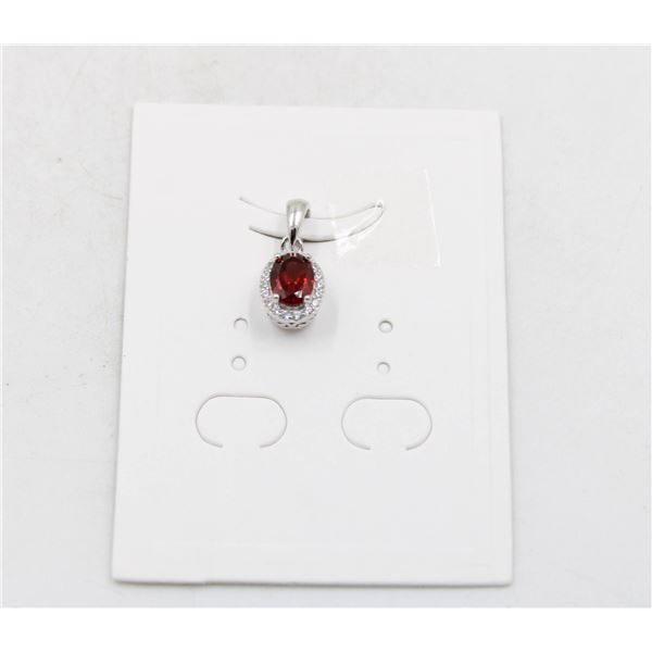 #224-UNHEATED GARNET & CZ PENDANT