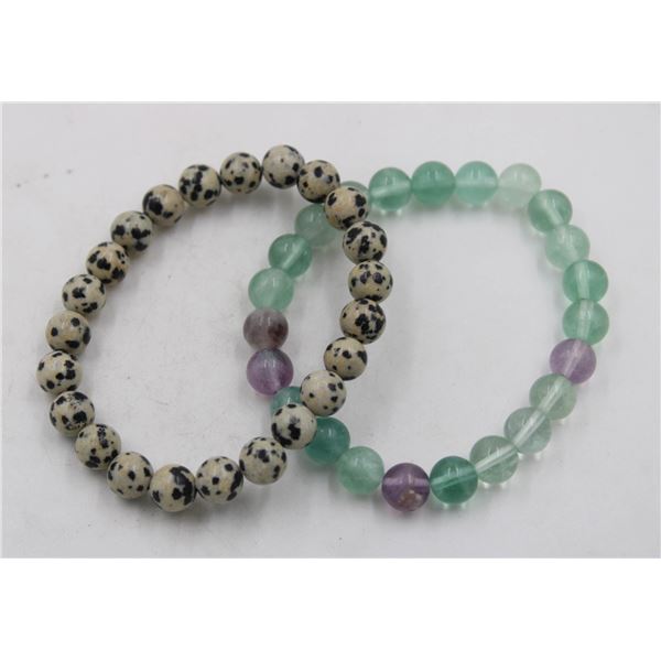 #149-NATURAL SPORT JASPER & FLOURITE BRACELET