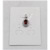 Image 1 : #92-UNHEATED  RED GARNET  & CZ GEMSTONE PENDANT
