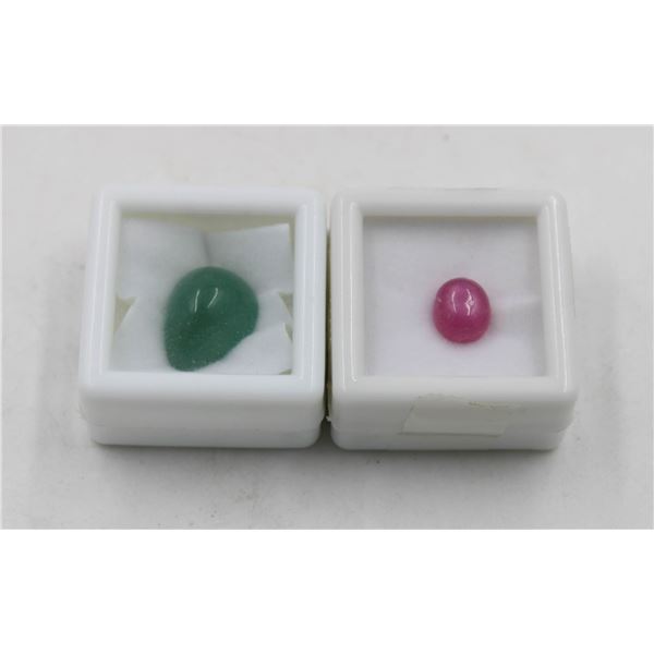 #233-HEATED RUBY 3.80 CT & AVENTURINE 9.40 CT