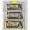 Image 1 : LOT OF 3 1973 ONE DOLLAR BILLS