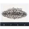 Image 1 : NEW GUNMETAL SILVER TONE FLOWER FILIGREE DESIGN