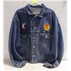 Image 1 : VINTAGE MEN'S JEAN JACKET W/OIL PATCHES- SIZE XL