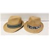 Image 1 : MEN'S STRAW FEDORA'S- LOT OF 2 SIZE L/XL