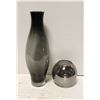 Image 1 : LARGE DÉCOR GLASS VASE (13") AND GLASS BOWL VASE