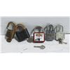Image 1 : ANTIQUE PADLOCKS- LOT OF 5 ASSORTED WITH KEYS