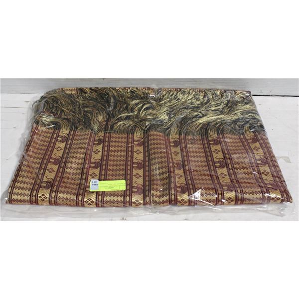 WOVEN TAPESTRY FRINGED THROW BLANKET- 95" X 80"
