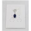 Image 1 : #76-HEATED BLUE SAPPHIRE & CZ PENDANT