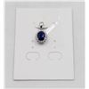 Image 1 : #83-HEATED BLUE SAPPHIRE & CZ PENDANT