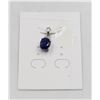 Image 1 : #79-HEATED BLUE SAPPHIRE & CZ PENDANT