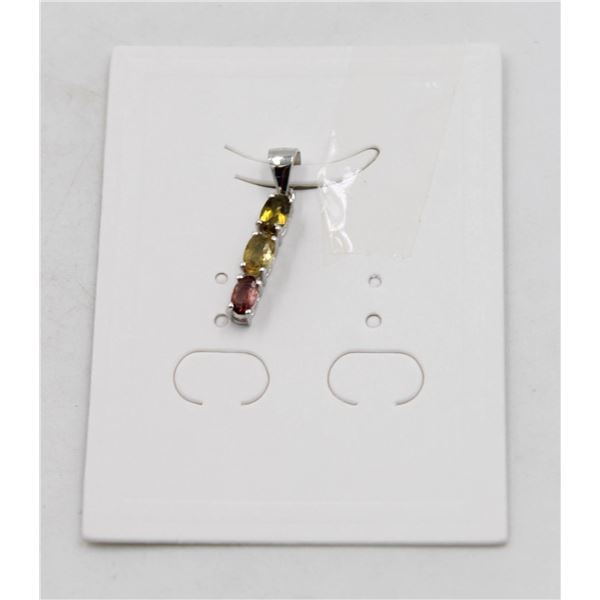 #47-UNHEATED FUNCY COLOUR TOURMALINE PENDANT