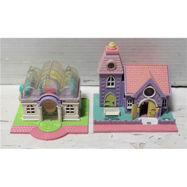 2 X POLLY POCKETS HOMES, LIGHTS UP